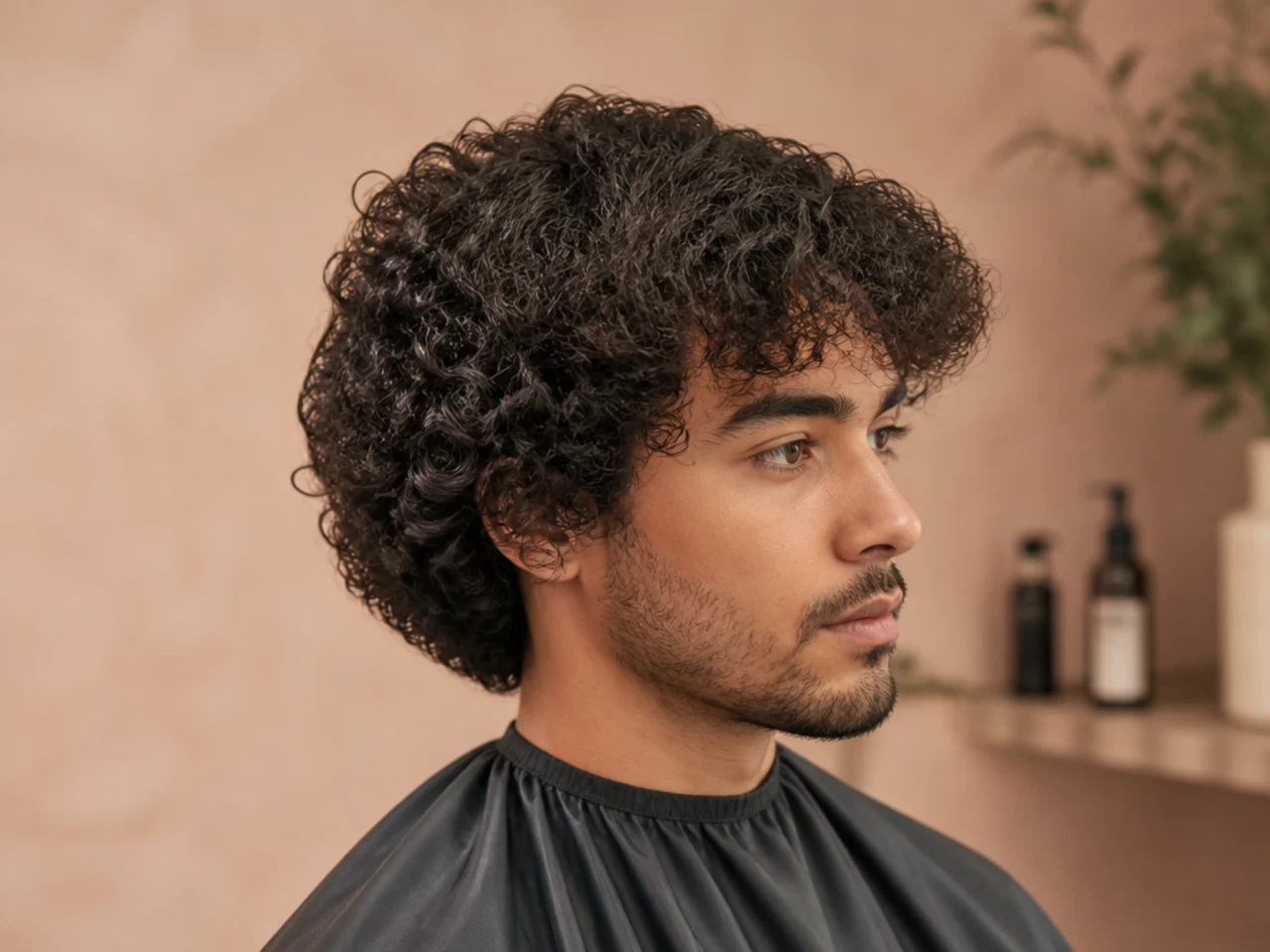 Flat-lay of a sulfate-free shampoo, co-wash, leave-in, curl cream, and light-hold gel arranged in styling order