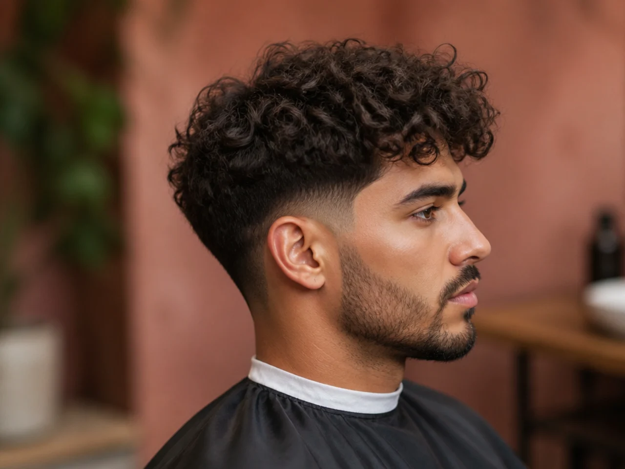 Six numbered vignettes representing the six things learned about growing out curly hair for men