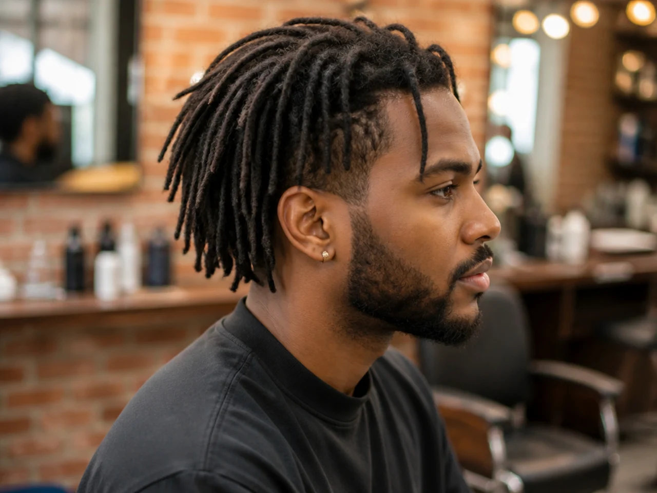 Loc maintenance essentials laid flat — residue-free shampoo apple cider vinegar rinse water-based loc gel light loc oil satin bonnet and a wide-tooth pick