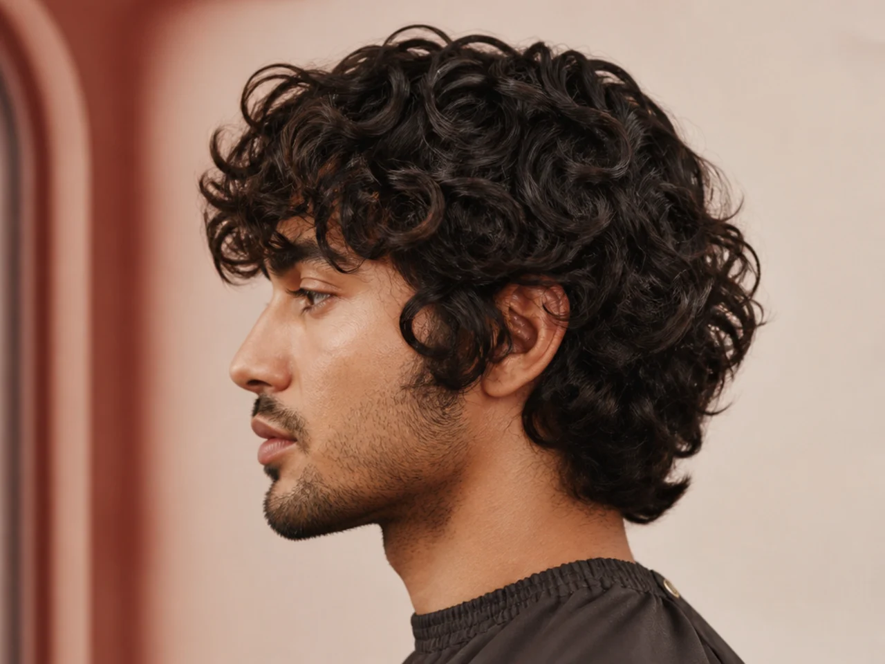 Curly comma hair with two front coils on 3A hair