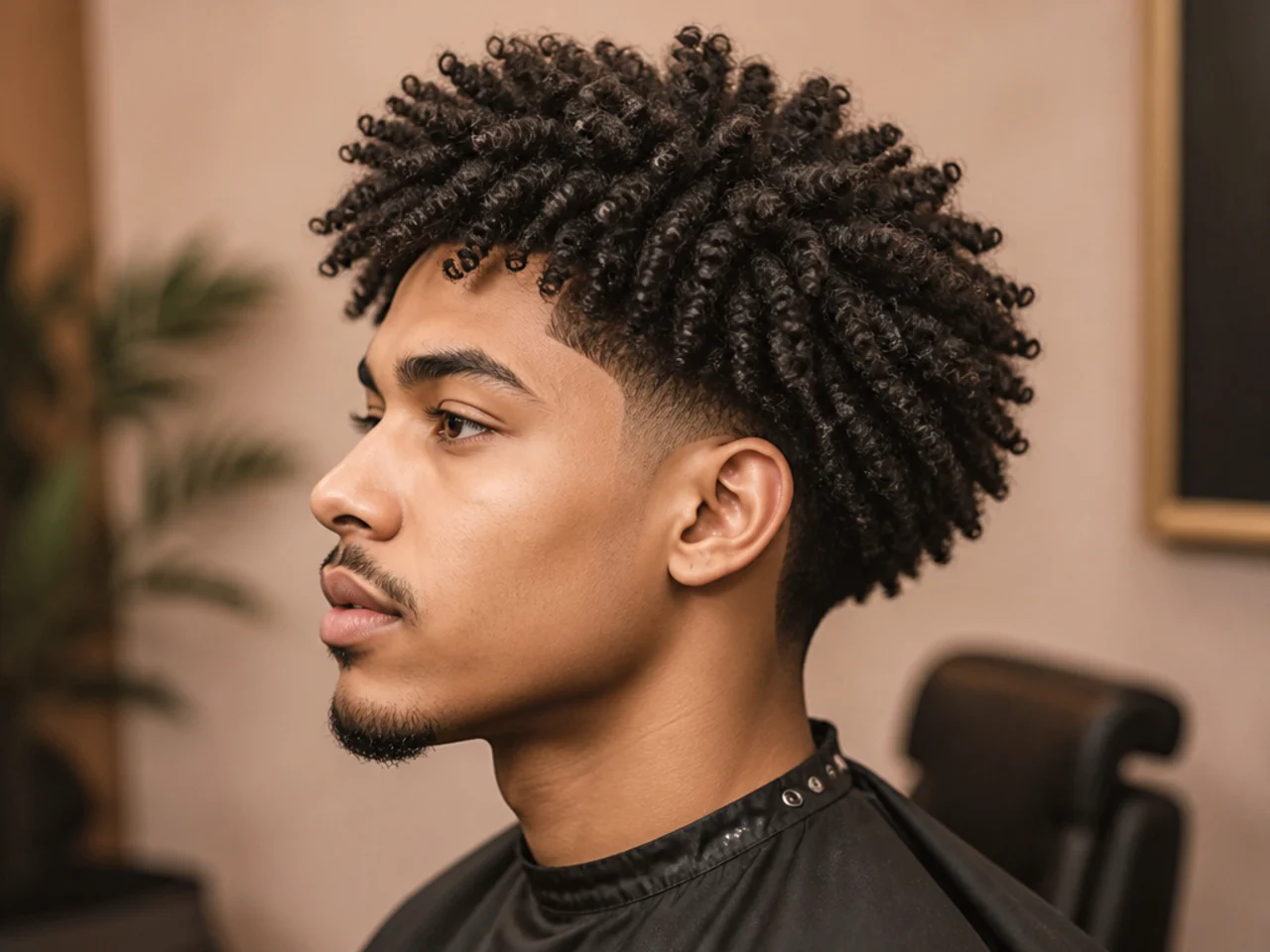 Sponge-twist coily halo shape on 4B hair