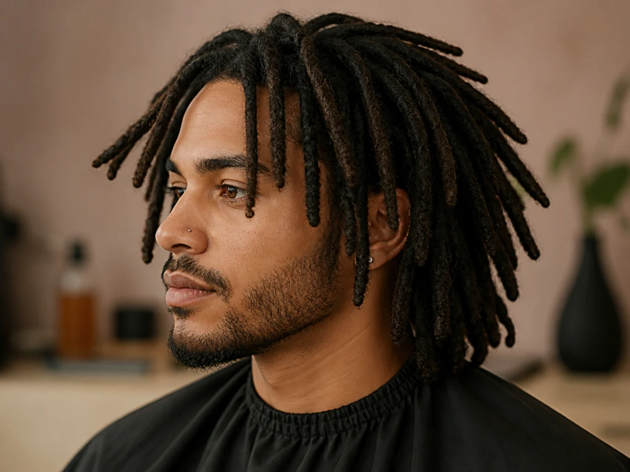 Medium freeform locs on natural coily hair
