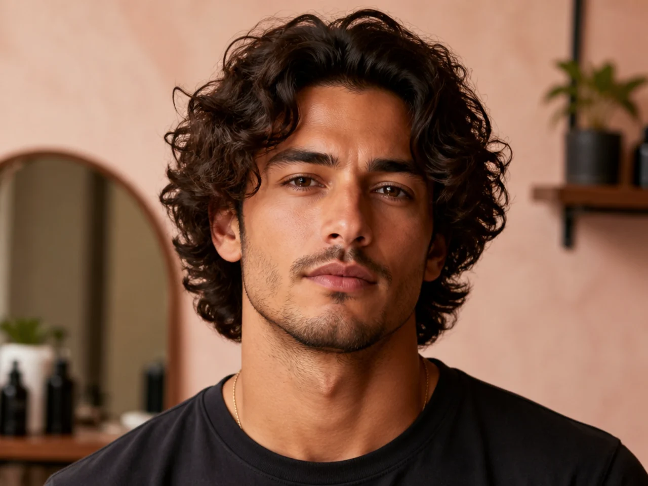 Curly bro flow with 3A ringlets swept back