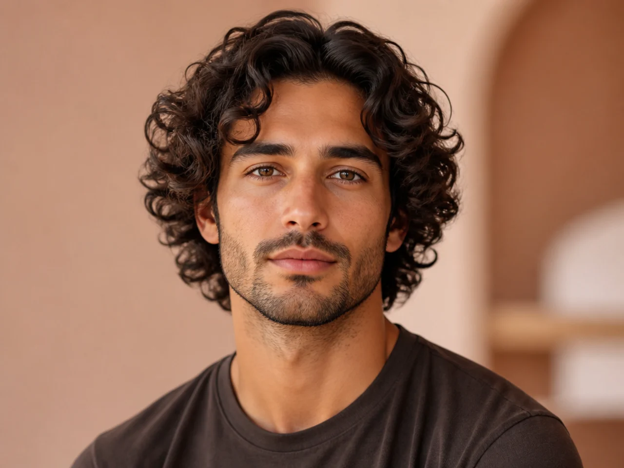 What is a medium length curly cut for men