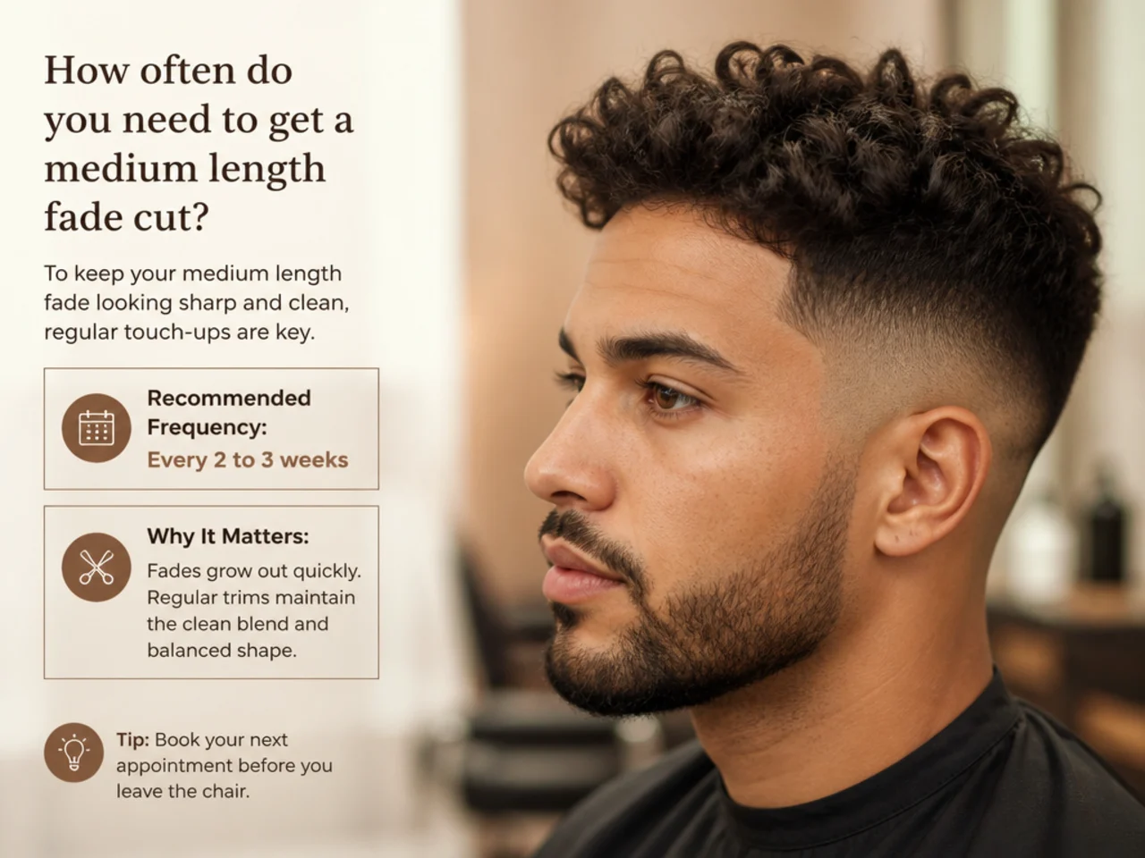 How often to touch up a medium length fade