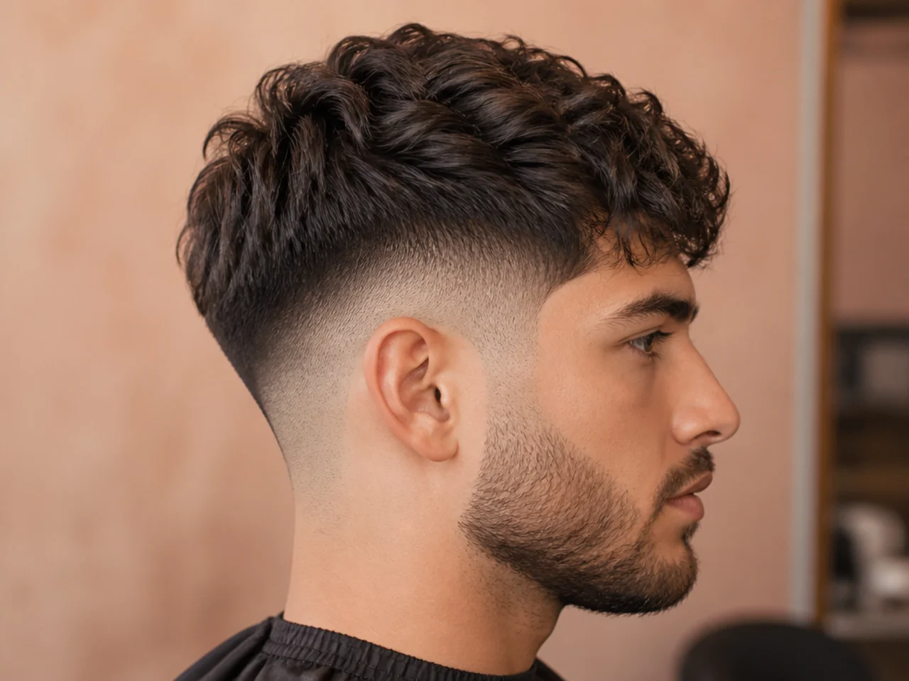Styling and maintenance for a medium length haircut with a fade