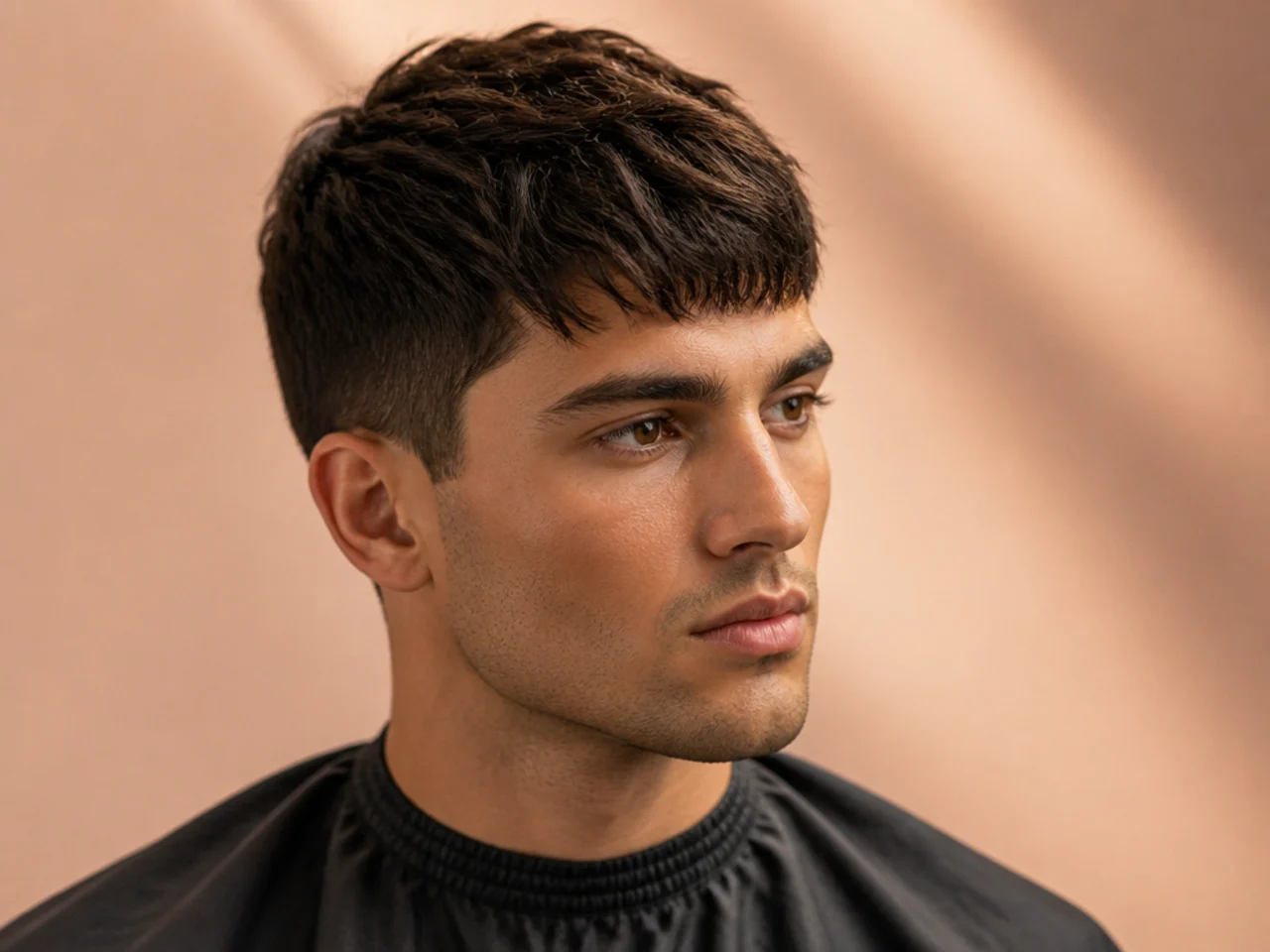 Long French crop on medium straight hair