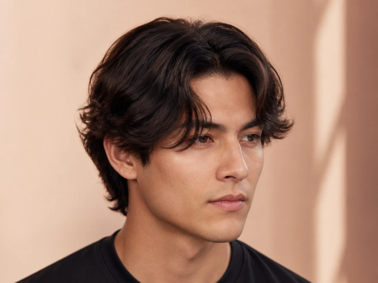 Medium comma hair on straight medium length hair