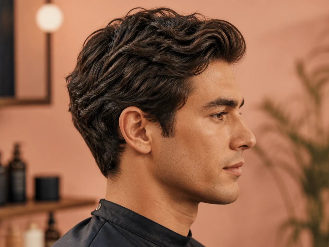 Grown-out Ivy League on wavy medium length hair
