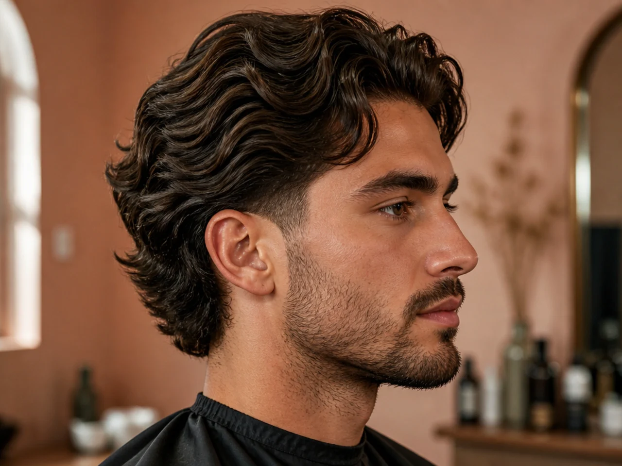 Bro flow with low taper fade on wavy hair