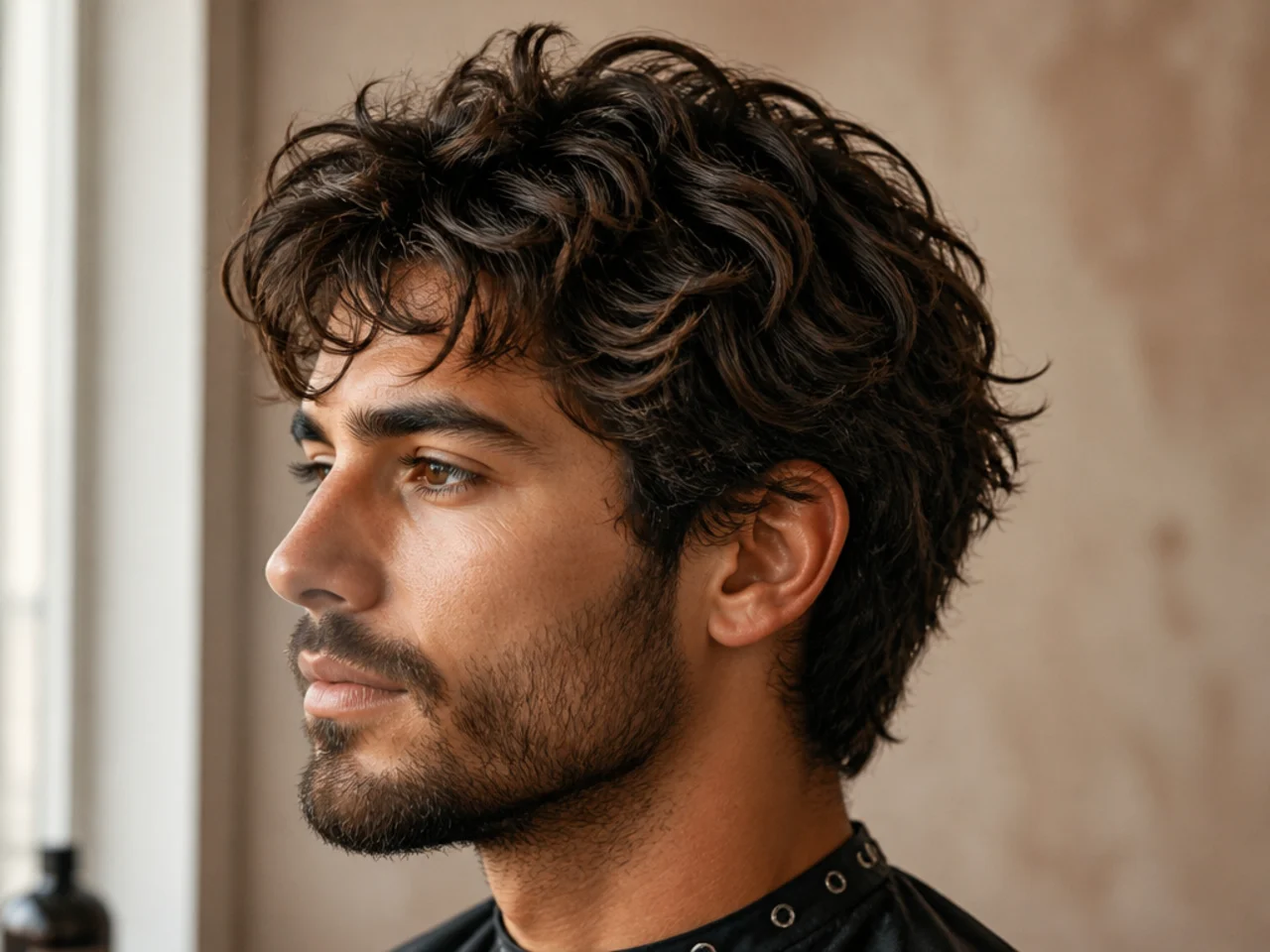 Messy medium crop with wavy texture and low fade