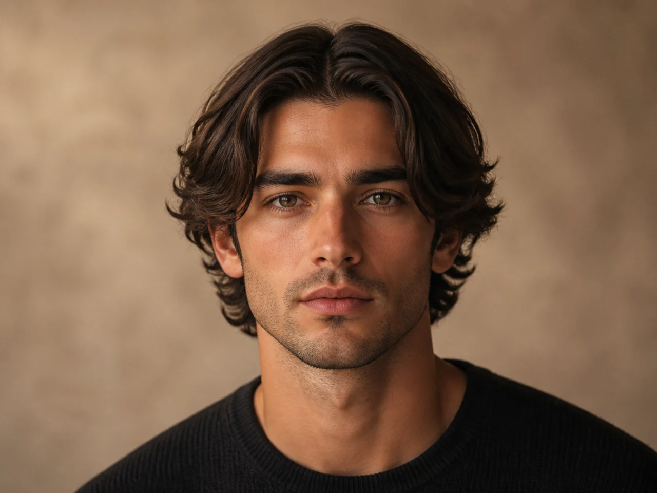 Middle part cut with layered top and sweep to both sides