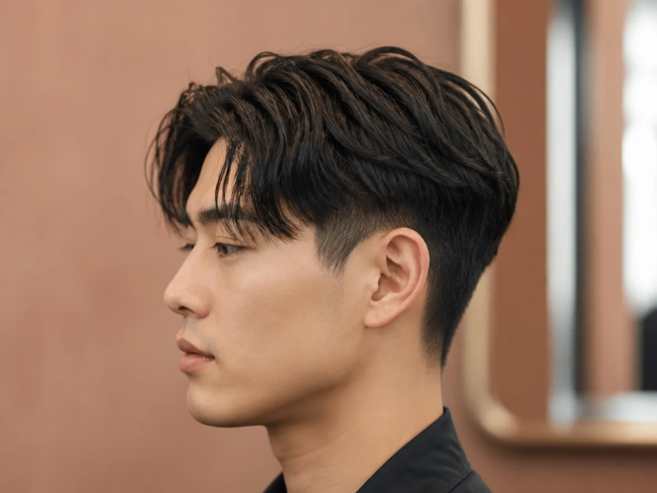 Two block haircut with disconnected top and short sides