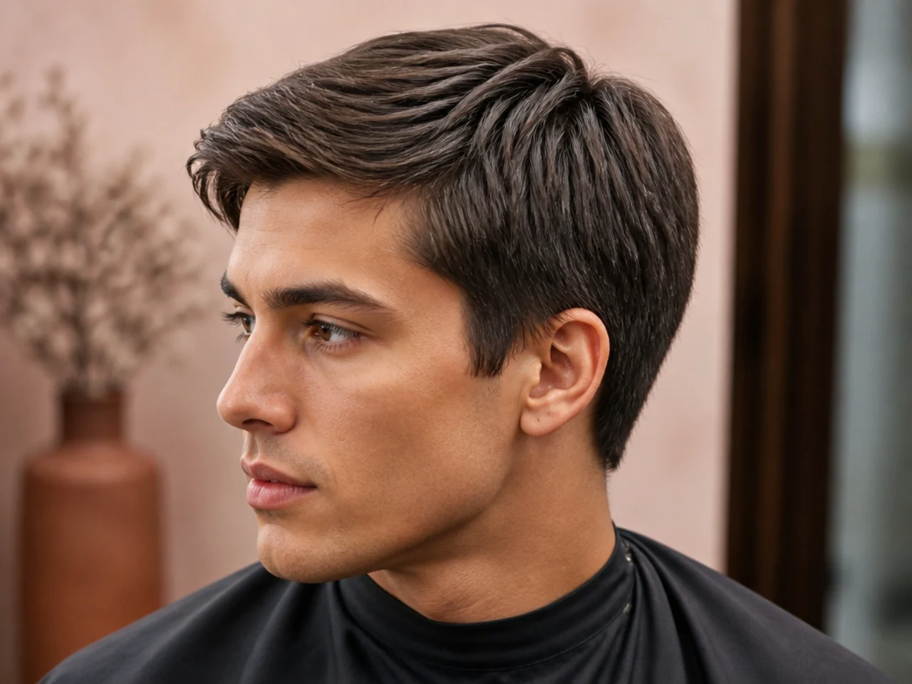 Grown-out Ivy League with side part and medium top
