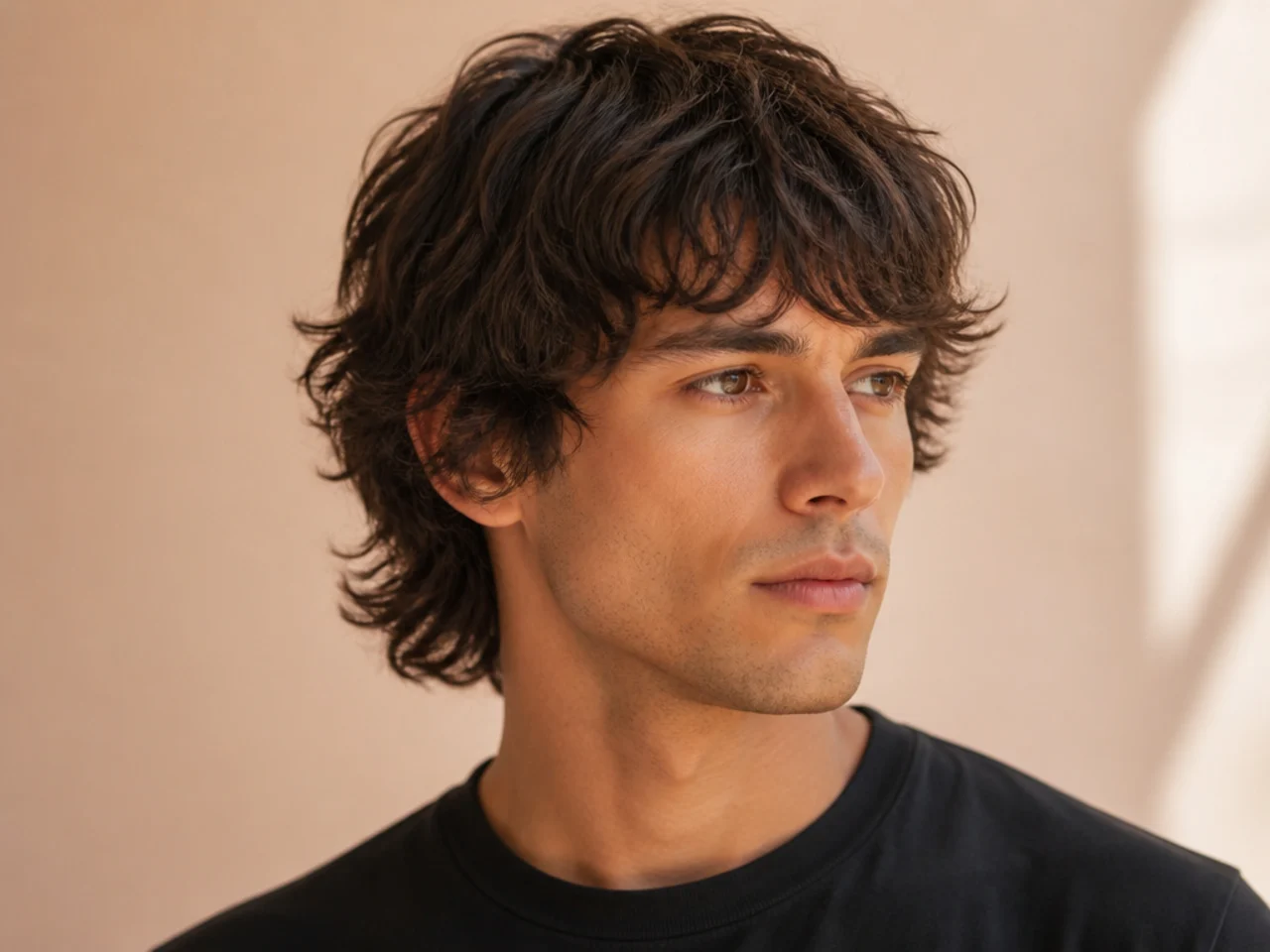 Modern shag haircut with heavy layering and wispy ends