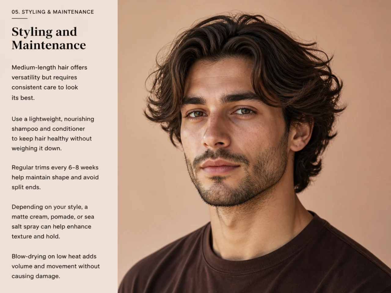 Styling and maintenance for medium length men's haircuts