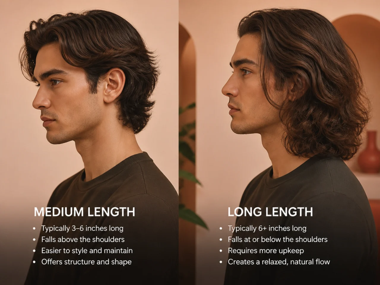 Difference between medium and long haircuts for men