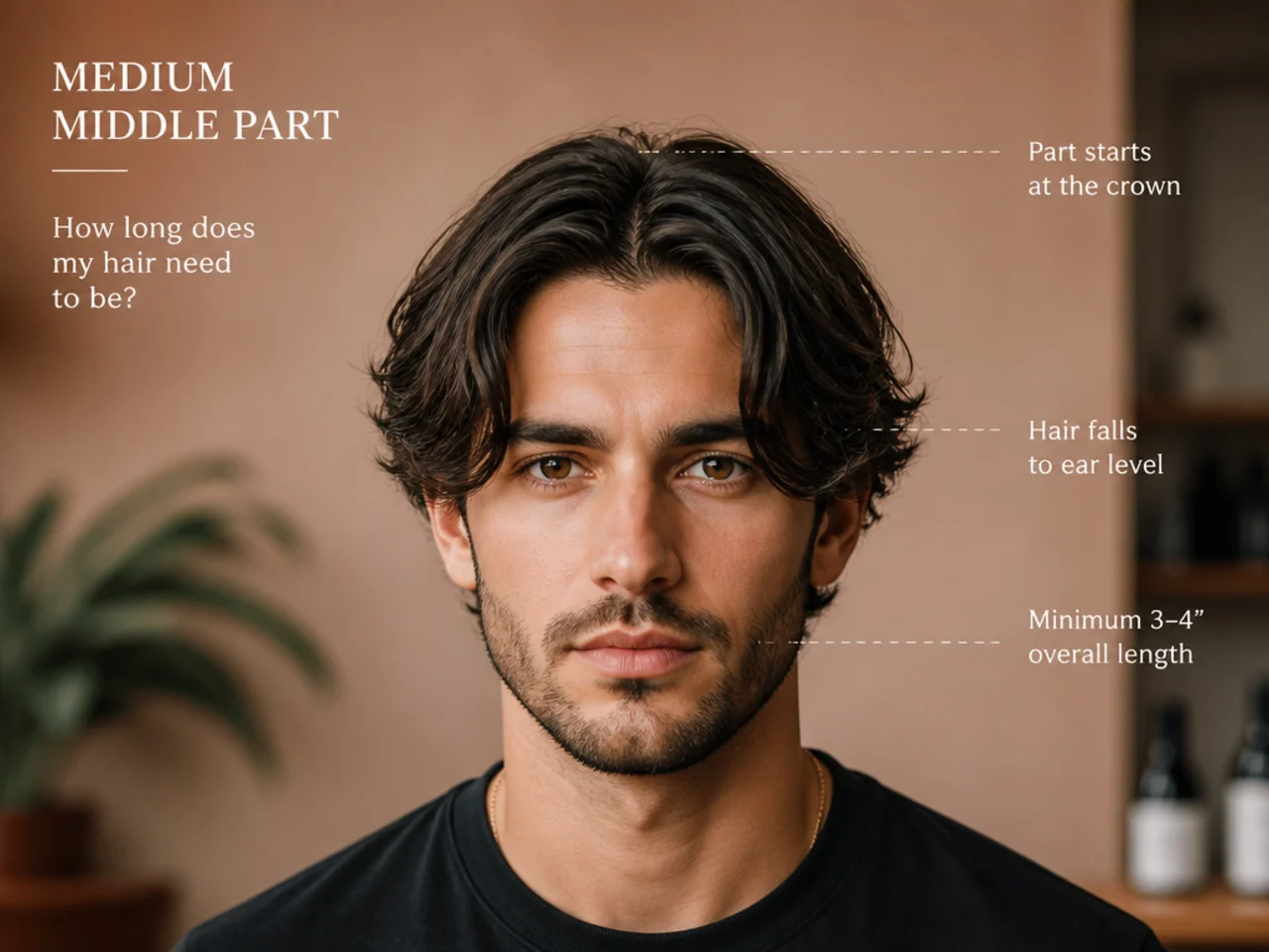 How long hair needs to be for a medium middle part