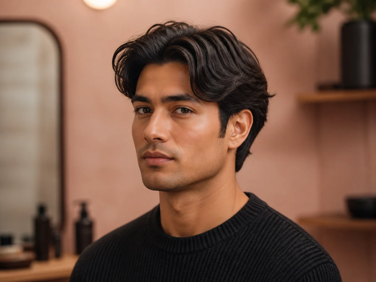 How long medium middle part styling takes