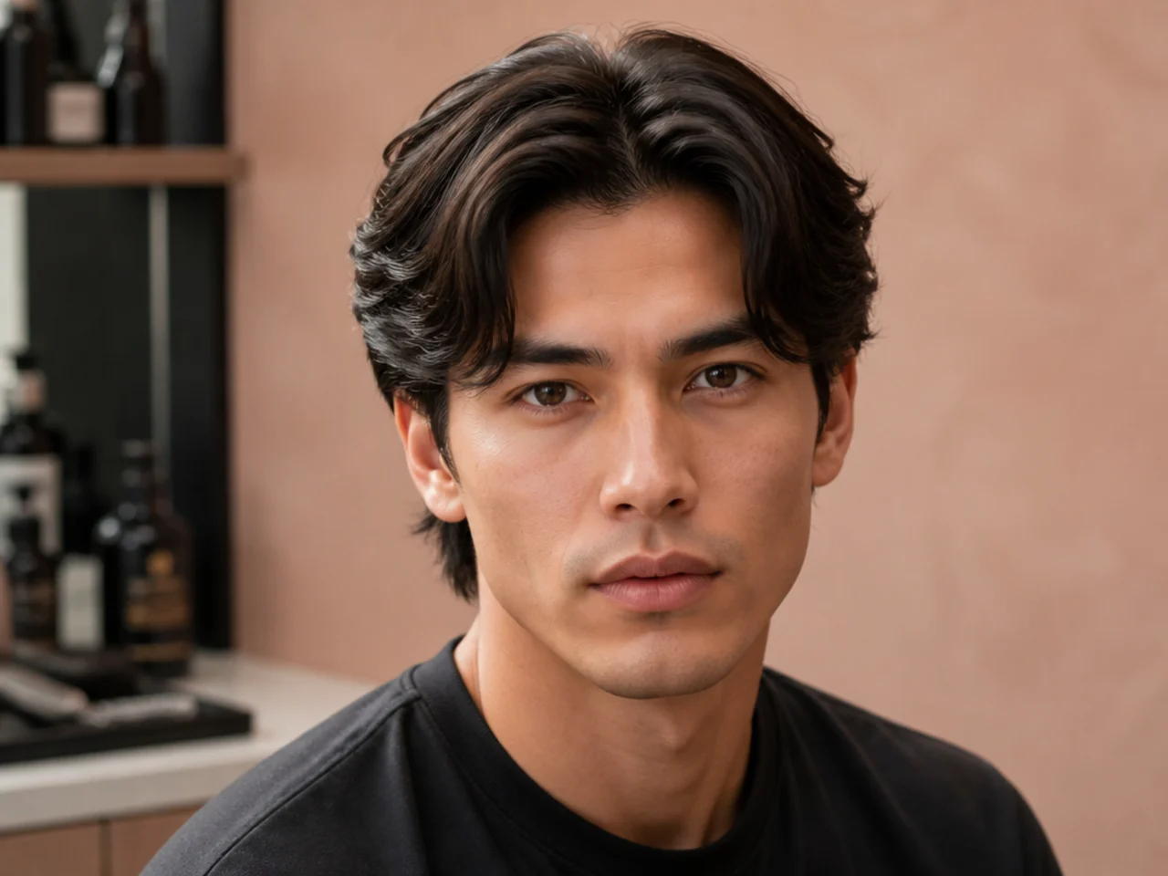Setting a medium middle part with matte clay