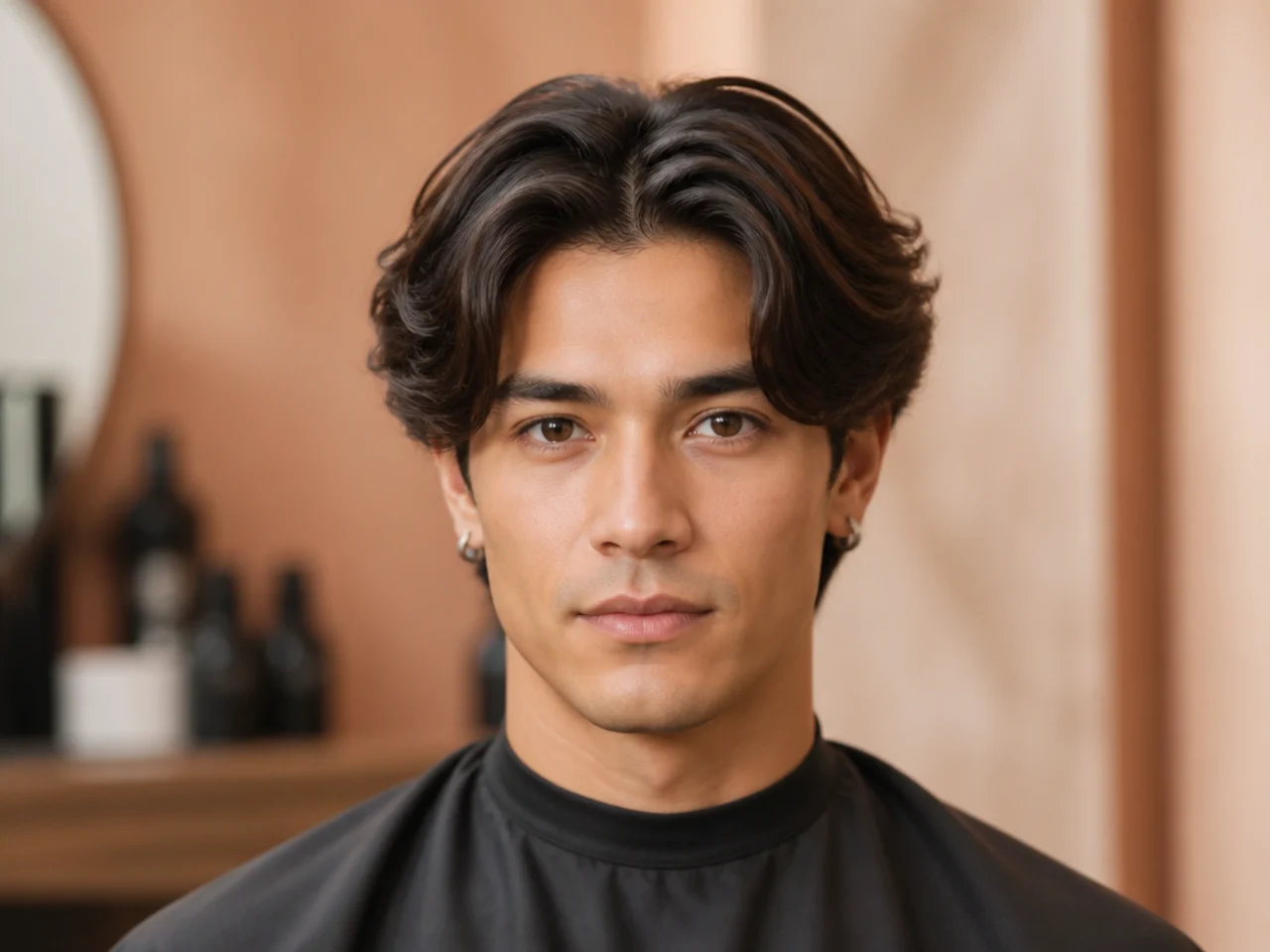 Step-by-step medium middle part styling routine