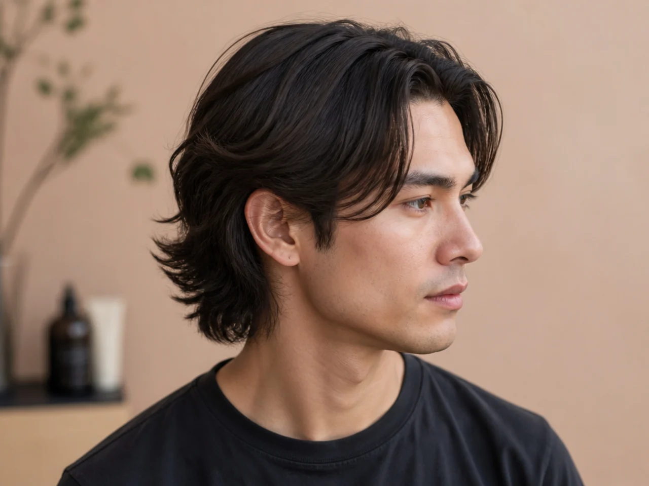 Tools and products for medium middle part styling