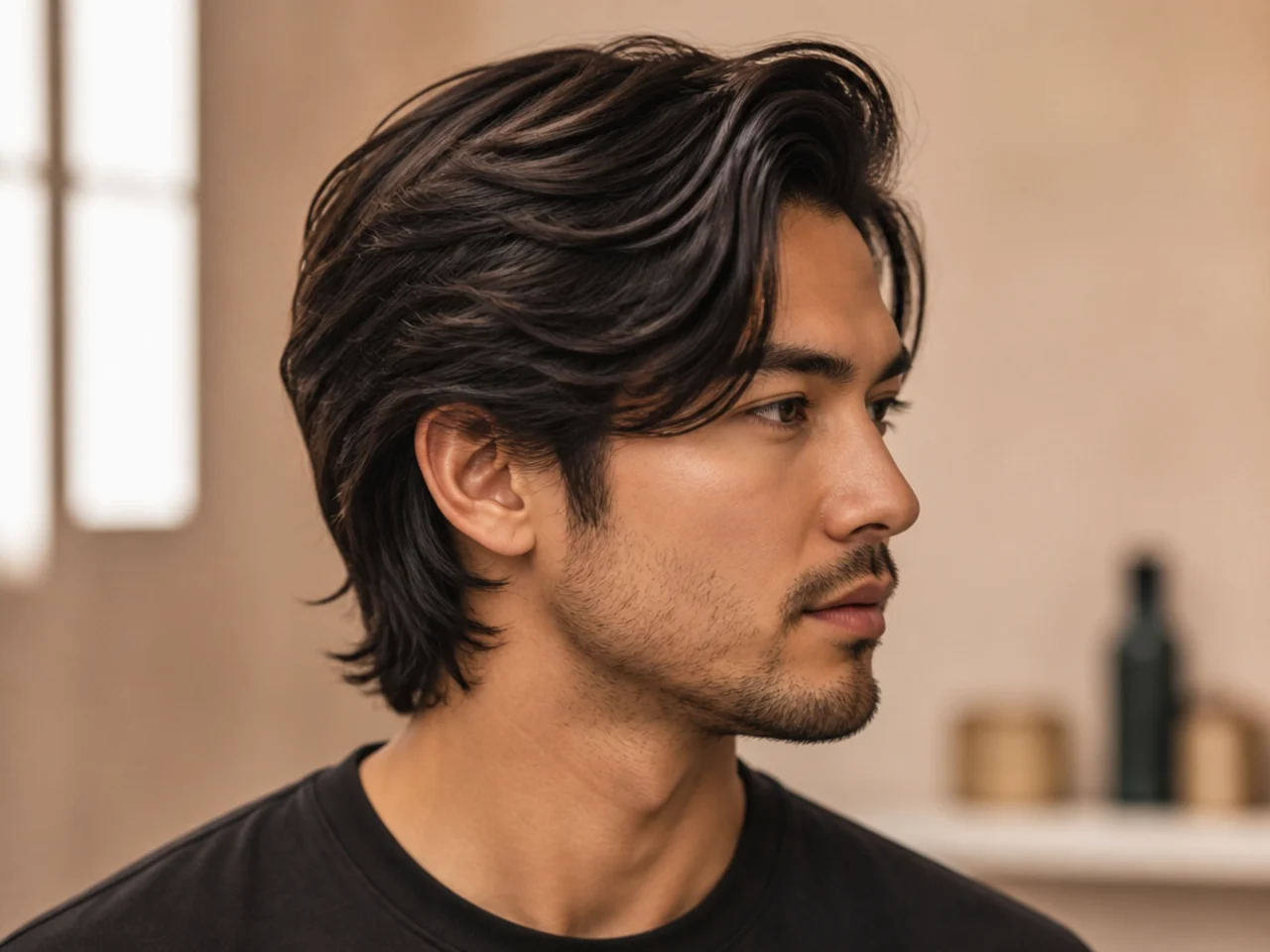 Layered side sweep with disconnected long top and undercut fade