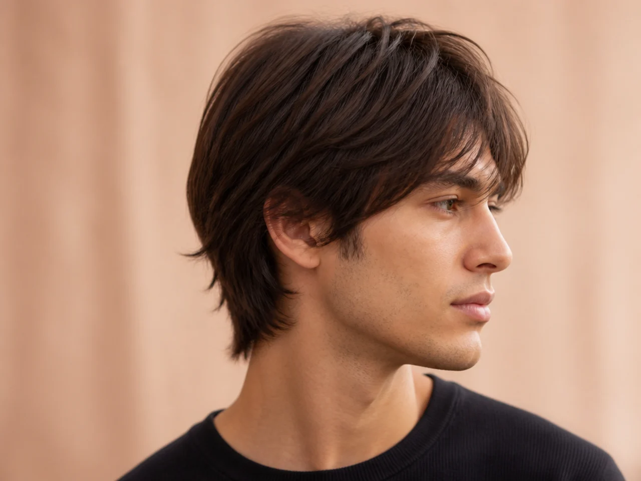 Layered medium cut on fine hair with shorter internal layers concentrated at the crown