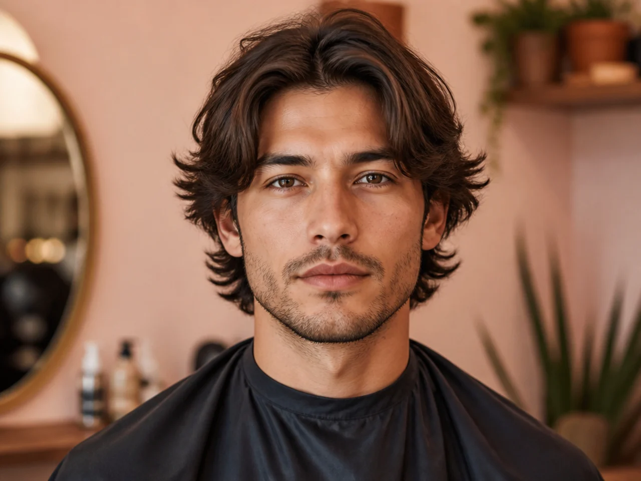 Easy-maintenance layered bro flow haircut with scissor-cut sides