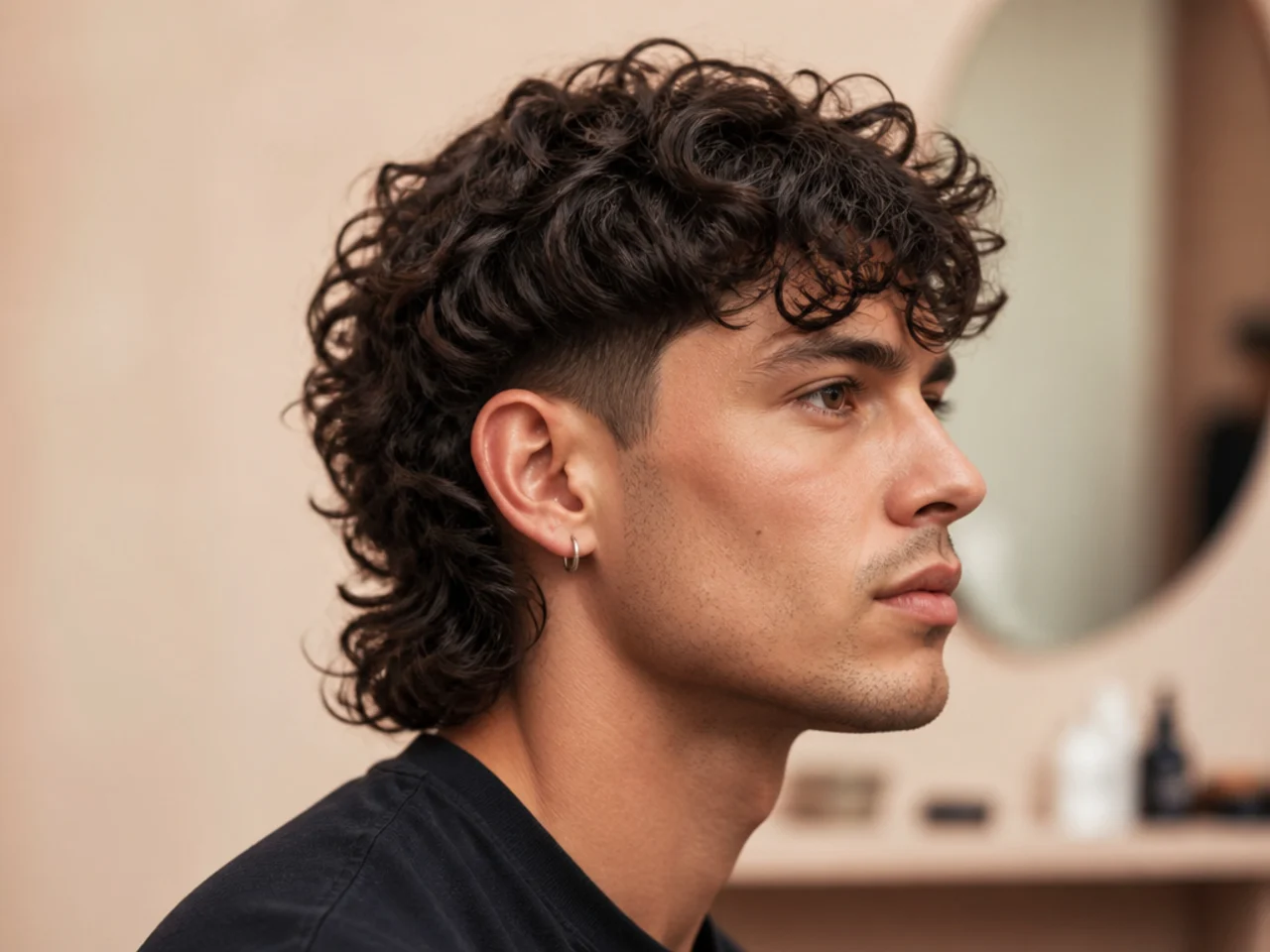 Classy Curly Mullet