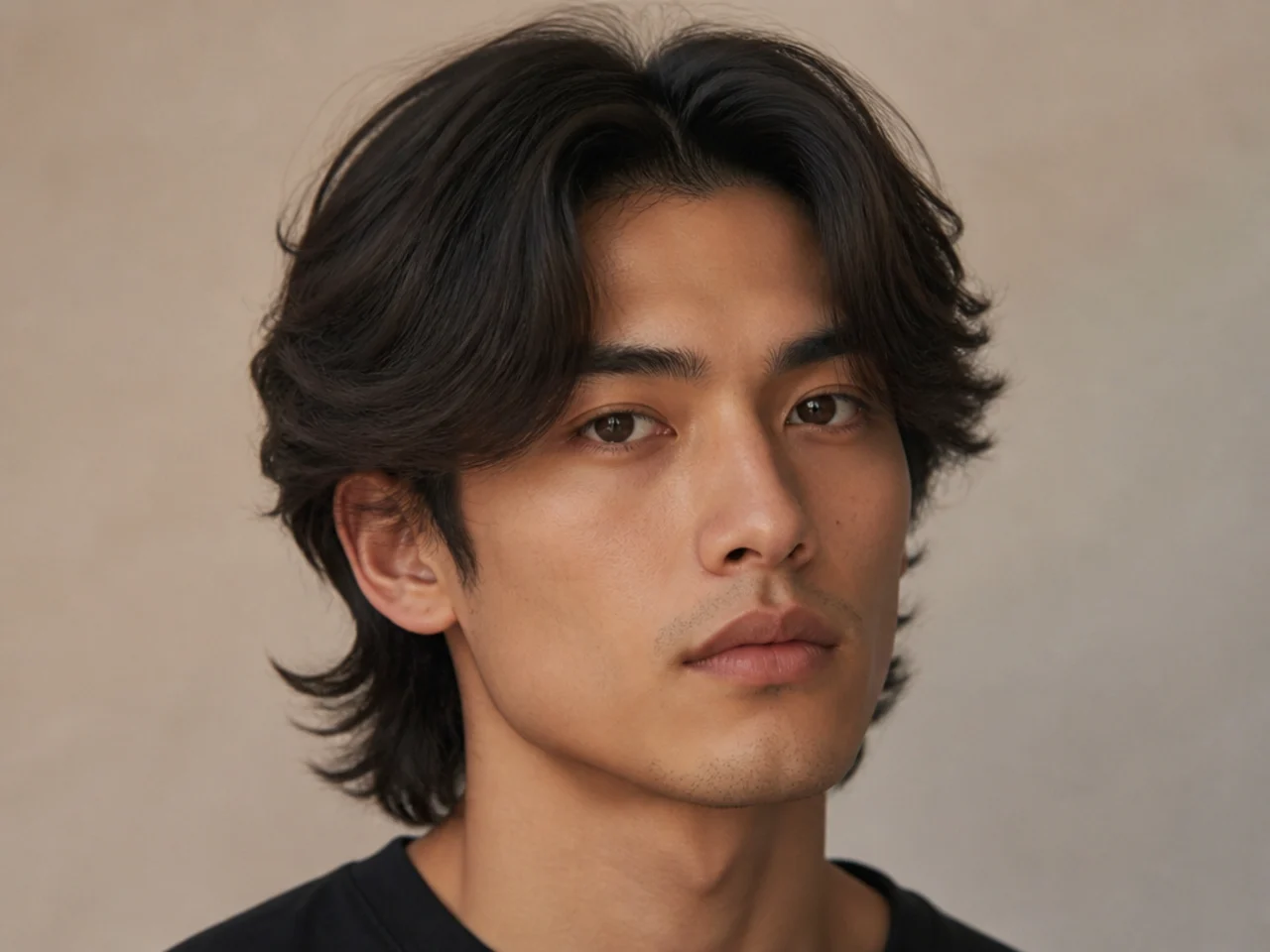 Middle Part Wolf Cut