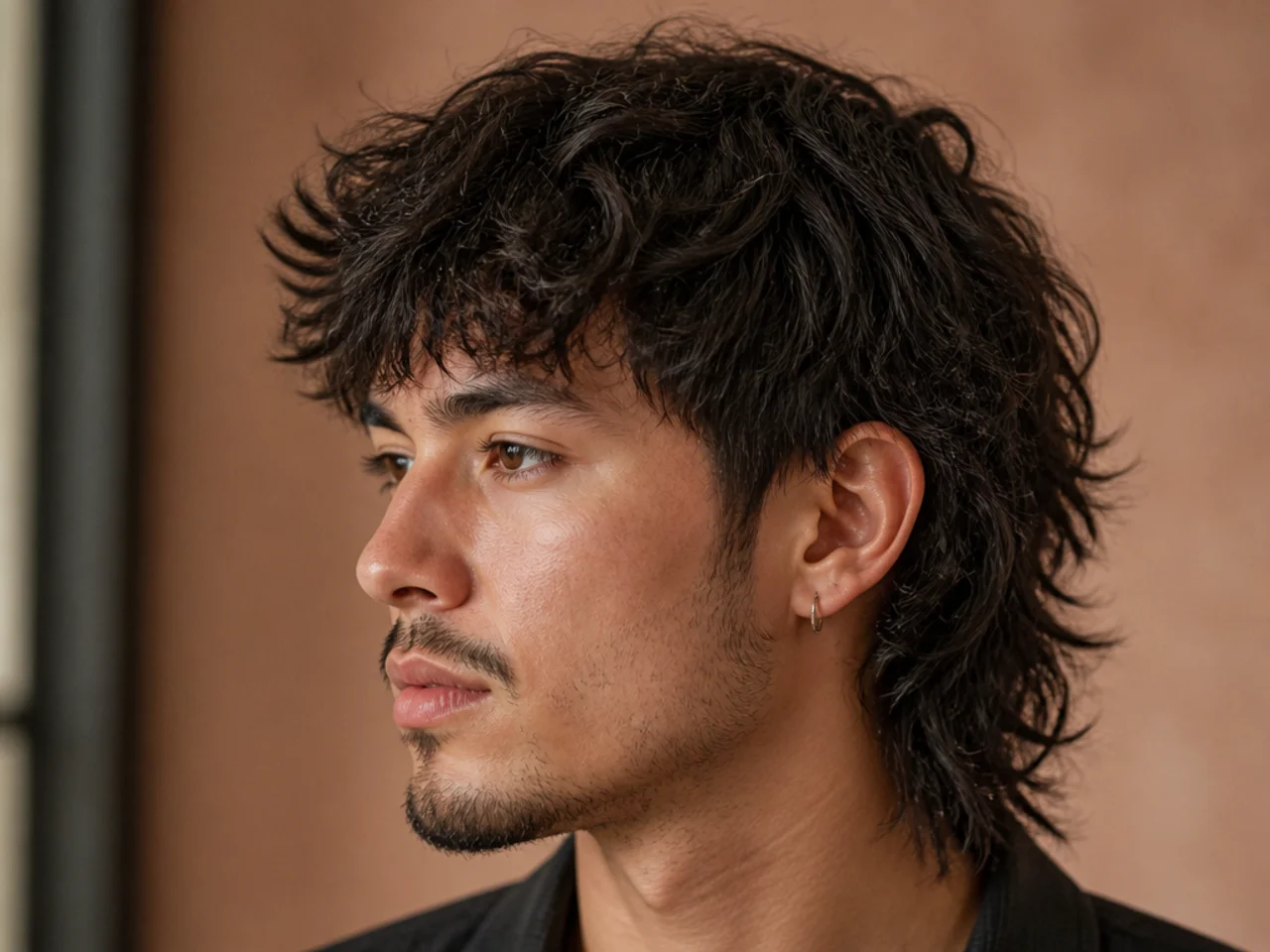 Rugged Messy Mullet with Thick Fringe
