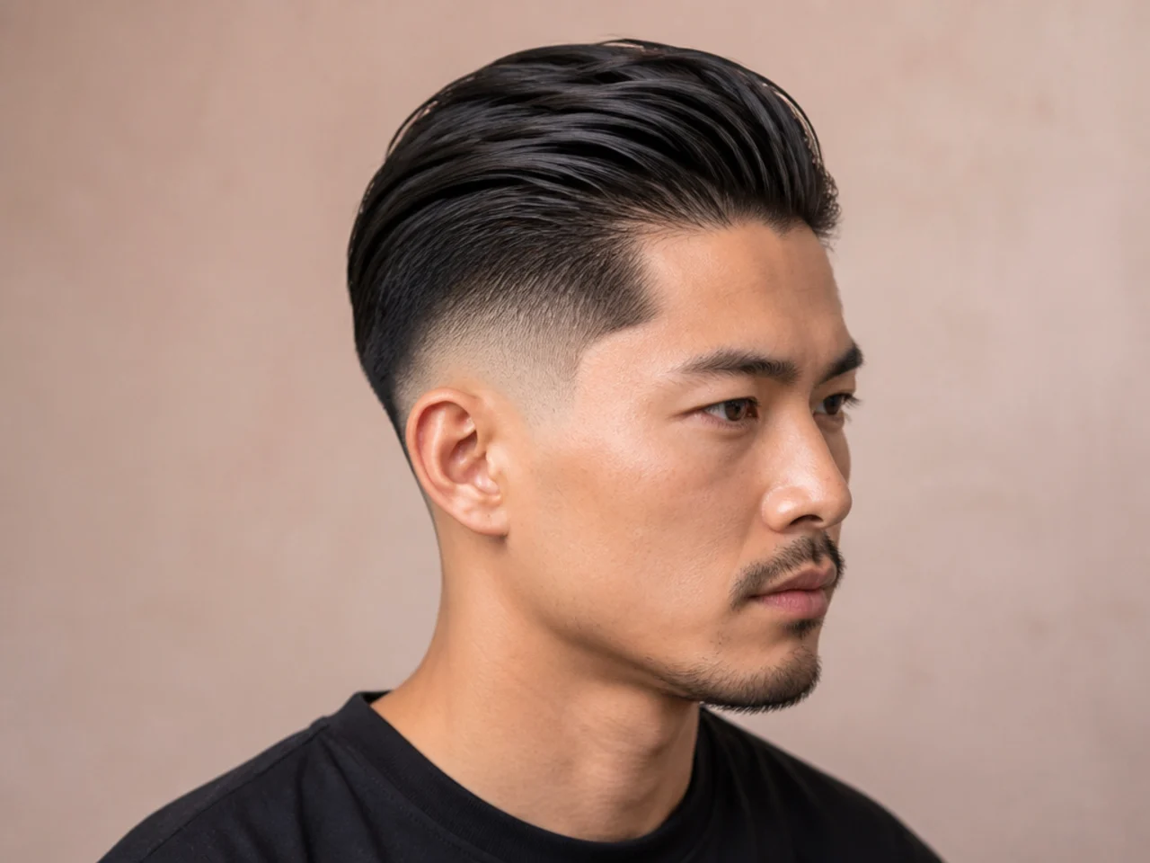 Slick Back with Mid Skin Fade