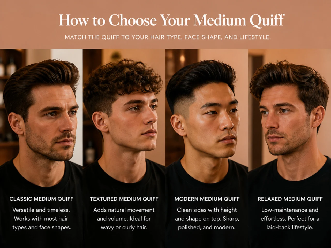 Barber consultation showing a medium quiff reference photo before the cut
