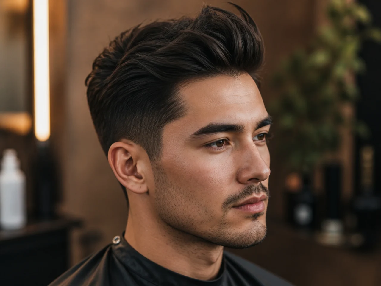 Modern medium quiff — 5-inch textured top with sharp fade and line-up
