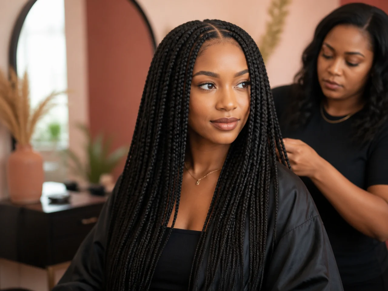 A braiding session nearing completion