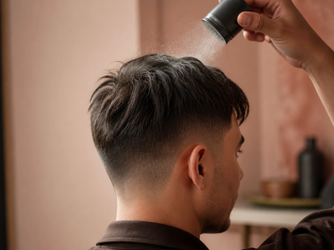 Texture powder tapped into fine roots