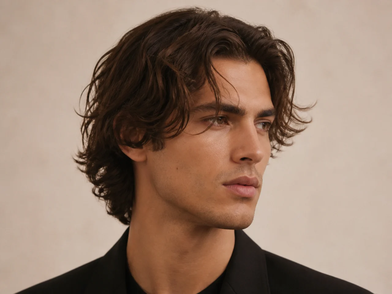 Editorial and runway medium length haircut styles for men