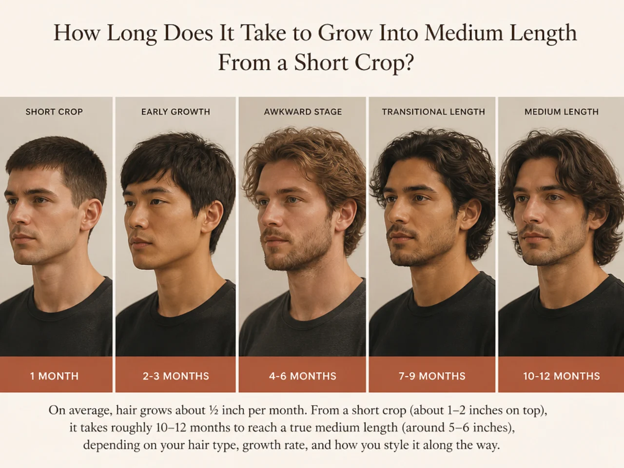 How long to grow from short to medium length haircut