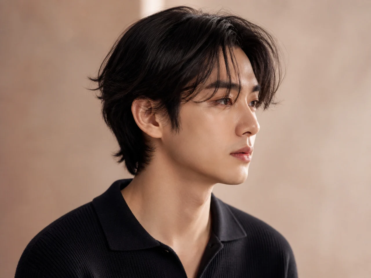 K-fashion medium length haircut styles for men