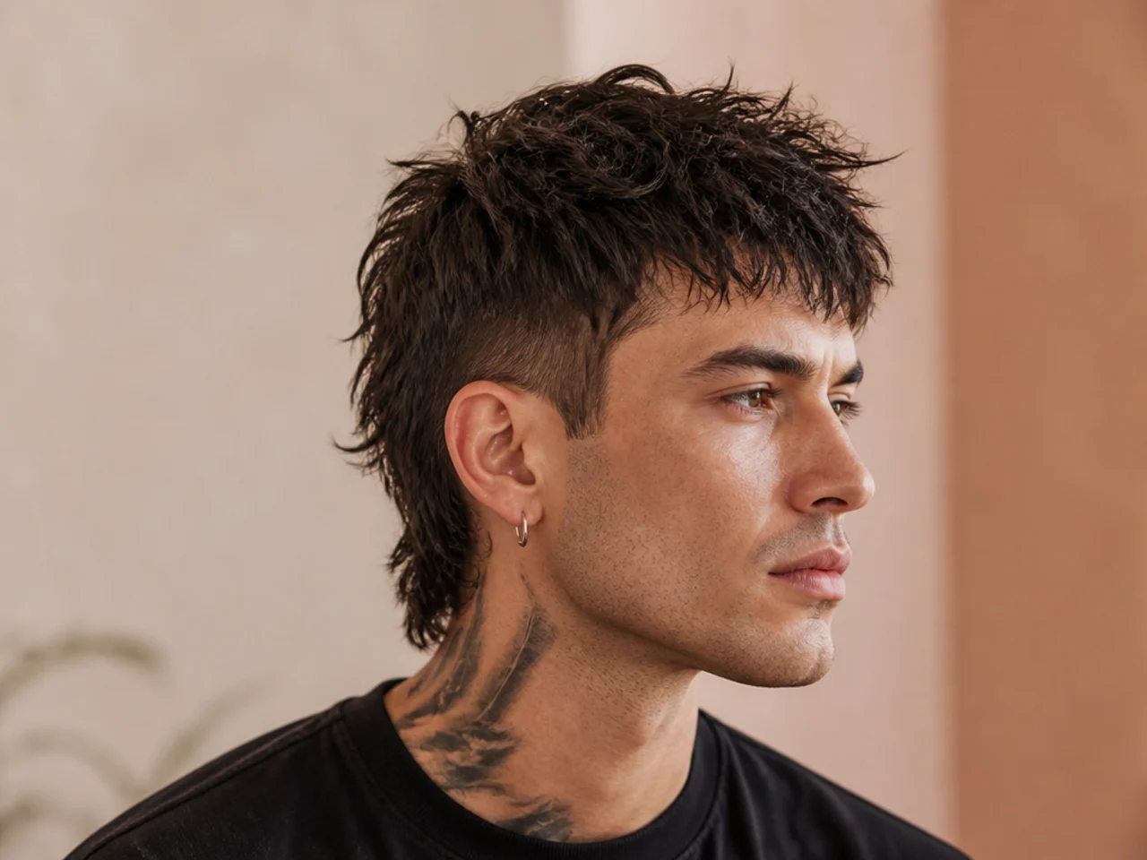 Punk-adjacent medium length haircut styles for men