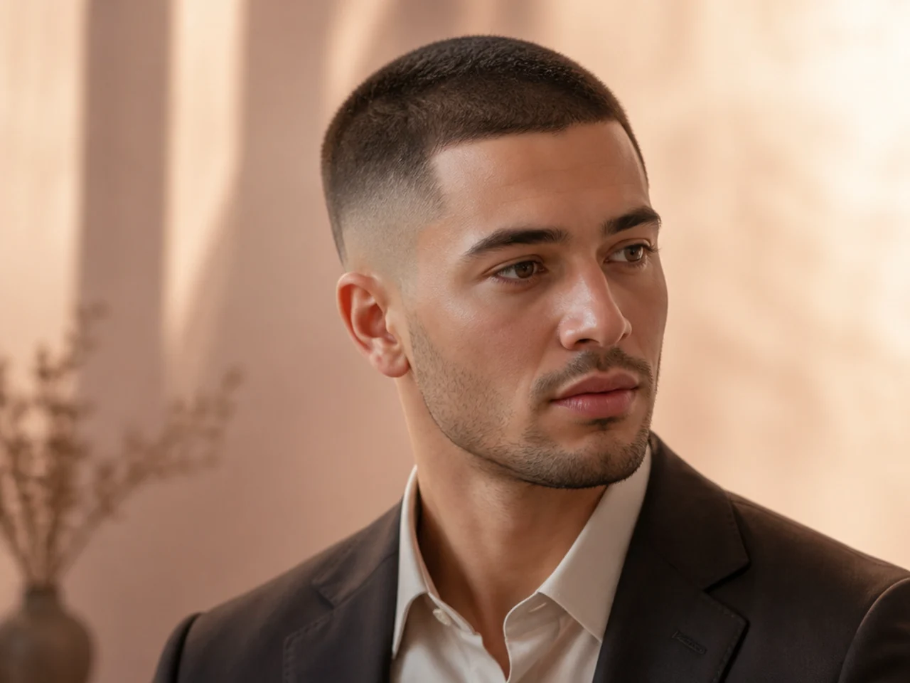A tapered buzz cut