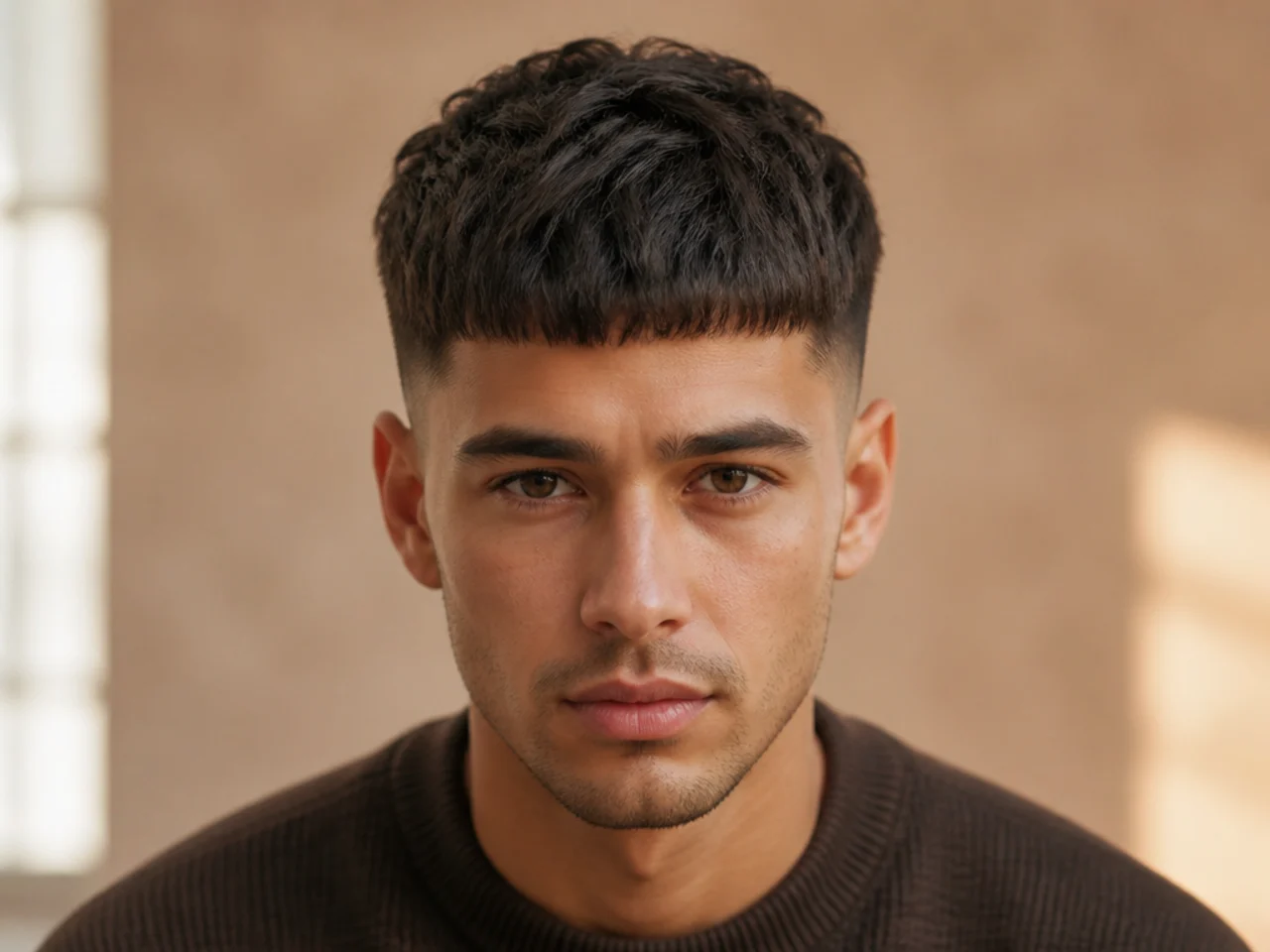 A French crop haircut