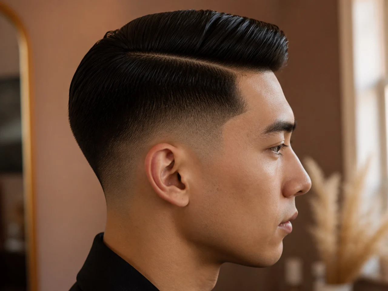 A classic side part haircut