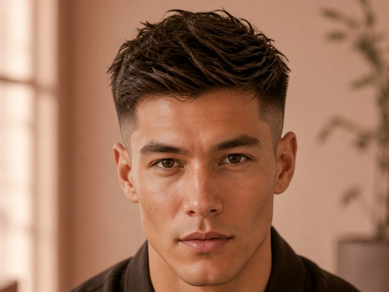 A slide-cut top graded from root to tip