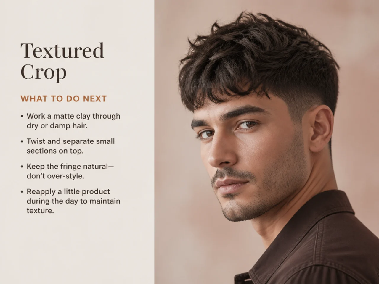 Stylist and professional client reviewing three reference photos on a phone at the start of a professional haircut appointment