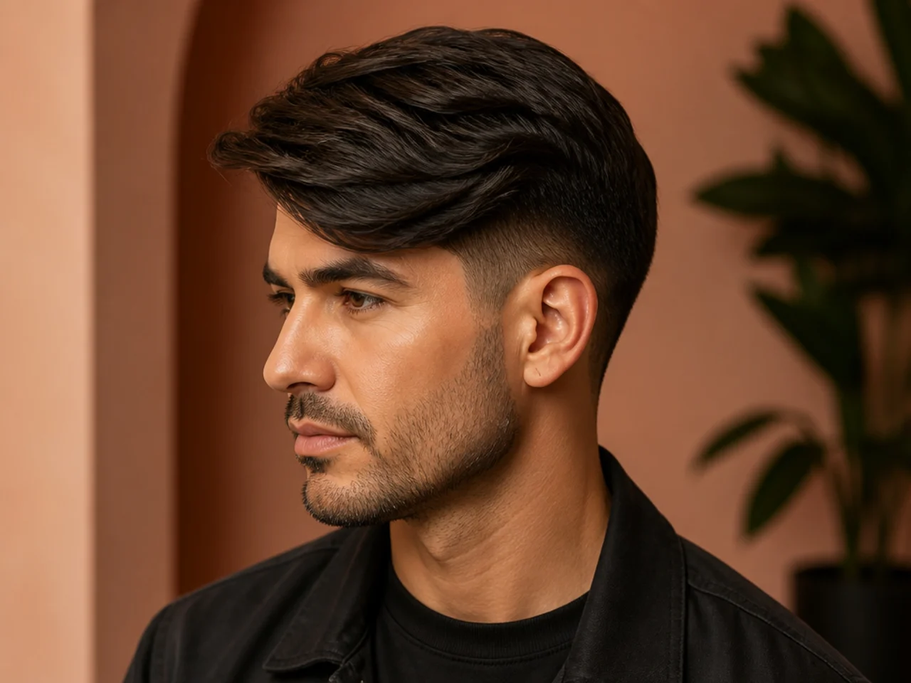Side swept fringe with tapered sides