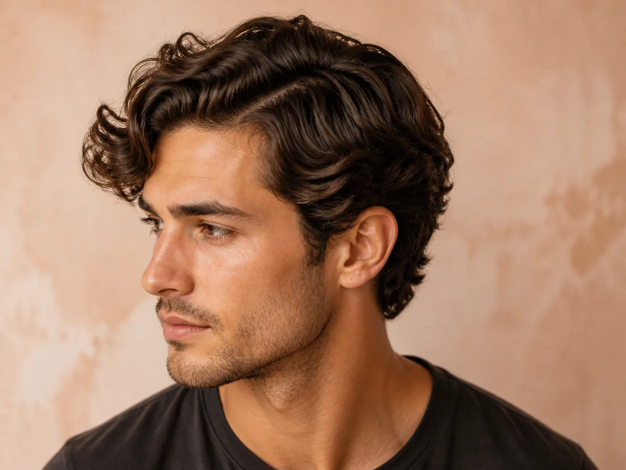 Wavy natural side part built around genuine 1C-2C hair