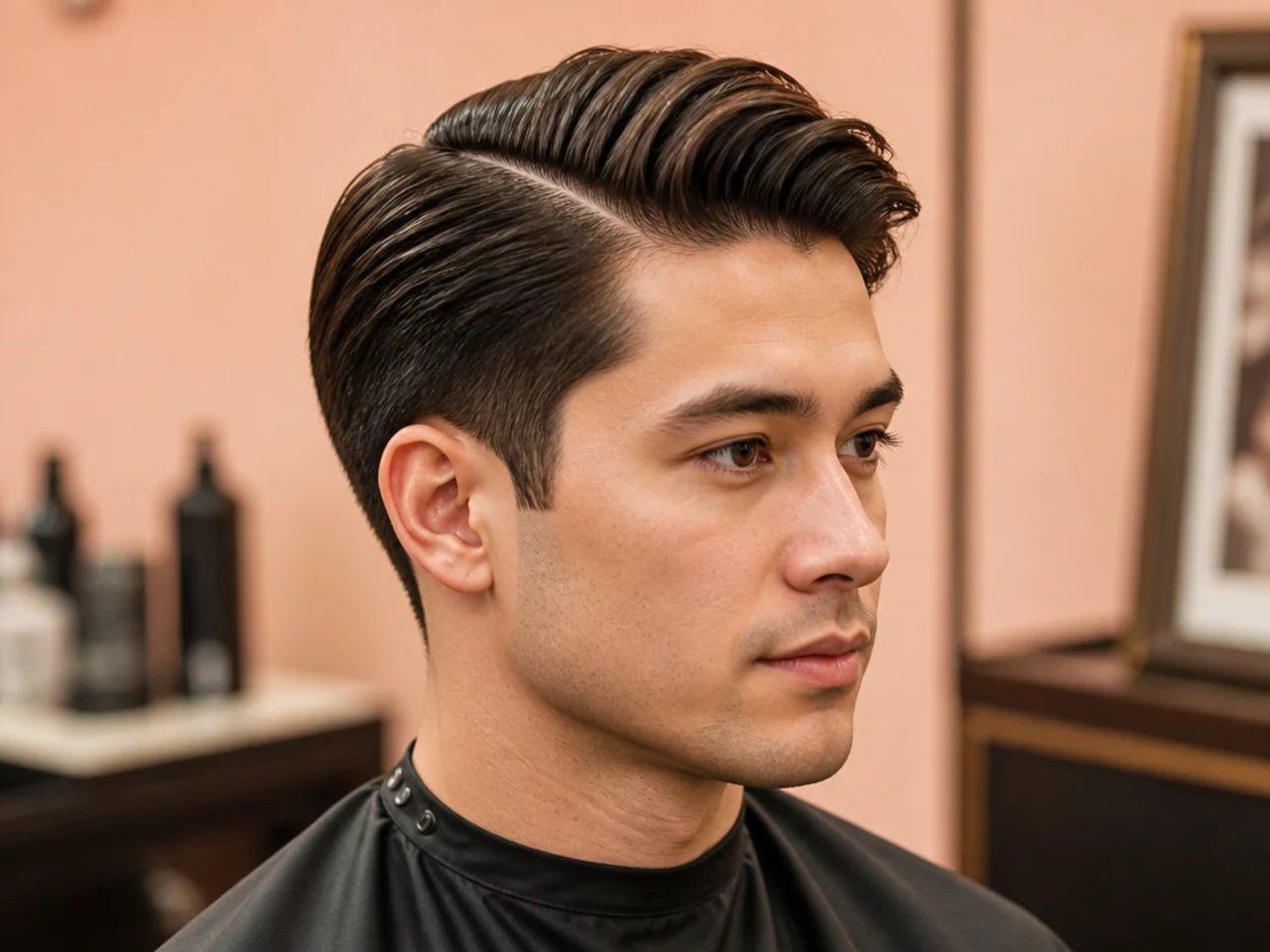 Preppy scholar side part with schoolboy proportions