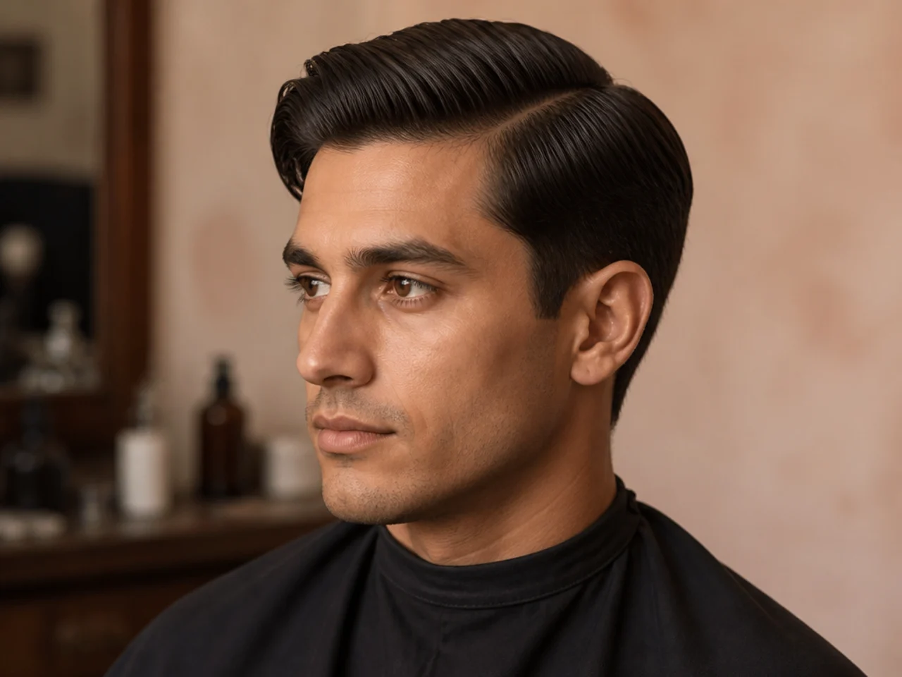 Old money aesthetic side part with soft blended sides
